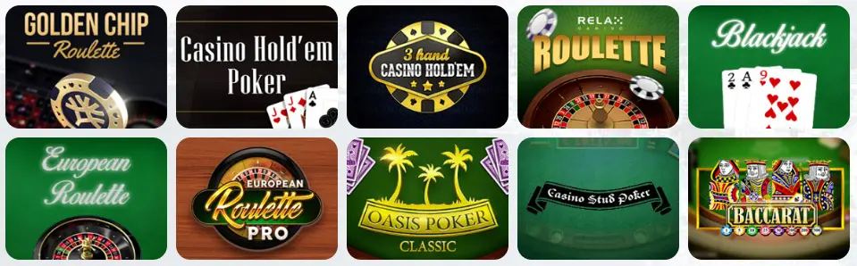 Jeux de table au LUCKYWAVE CASINO