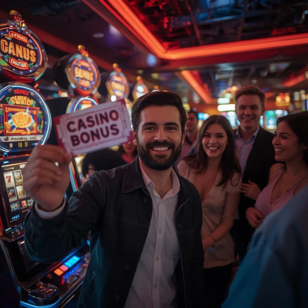 une personne recevant un bonus LuckyWave Casino