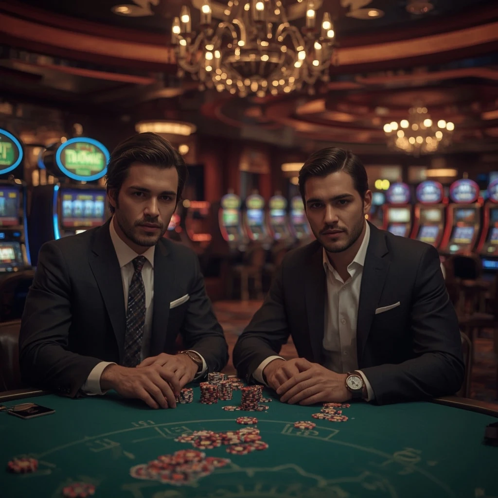 Deux joueurs de poker au LuckyWave Casino